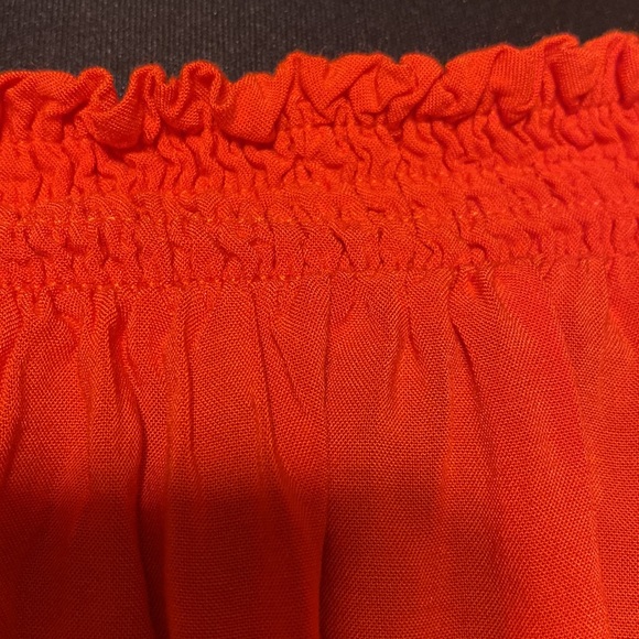 NWOT CITY CHIC PLUS SIZE ORANGE OF THE SHOULDER RUFFLED BOHO WITH NICE DETAILS - Picture 8 of 11